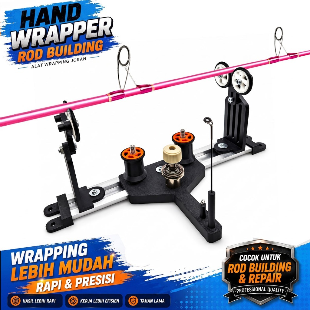 HAND WRAPPER Alat Lilit Benang Joran Pancing Rod Builder Dryer