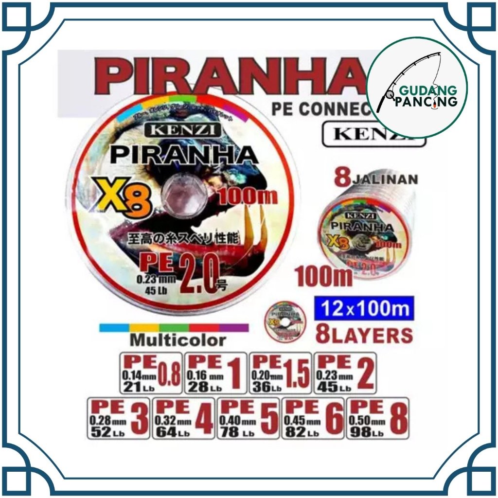 Senar Pancing PE Kenzi Piranha X8 PE