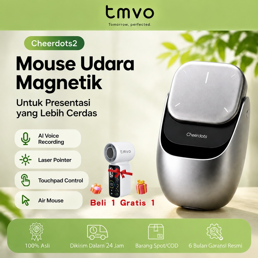 TMVO Cheerdots 2 Mouse Presentasi Nirkabel AI Smart Mouse | Smart Air Mouse