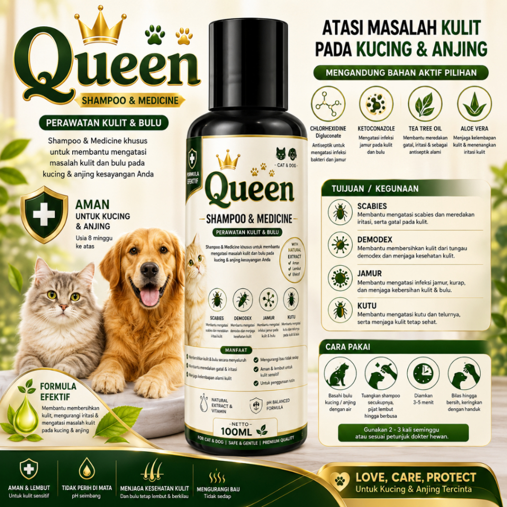 Shampo Kucing Dan Anjing Khusus Kutu, Scabies, Jamur, Demodex