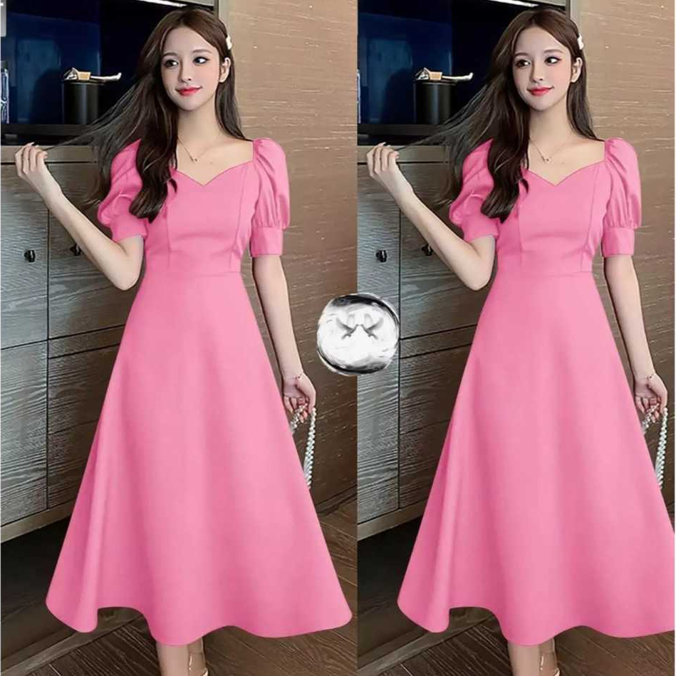 Dress Wanita Syahira f9 Bahan Scuba Premium, Nyaman Dipakai