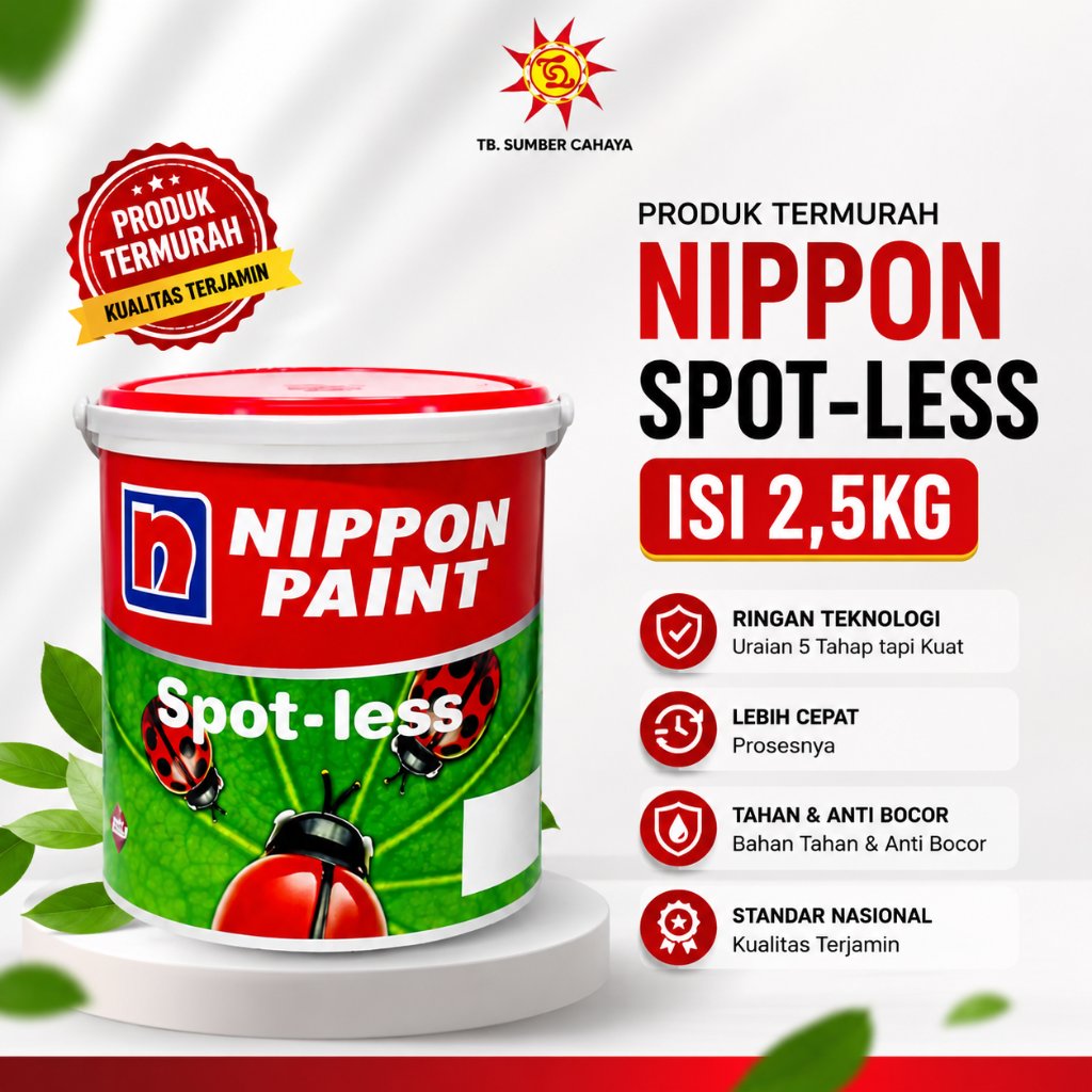 Nippon Paint Spotless Anti Noda 2,5Kg - Cat Tembok Dinding Plafon Katalog 1