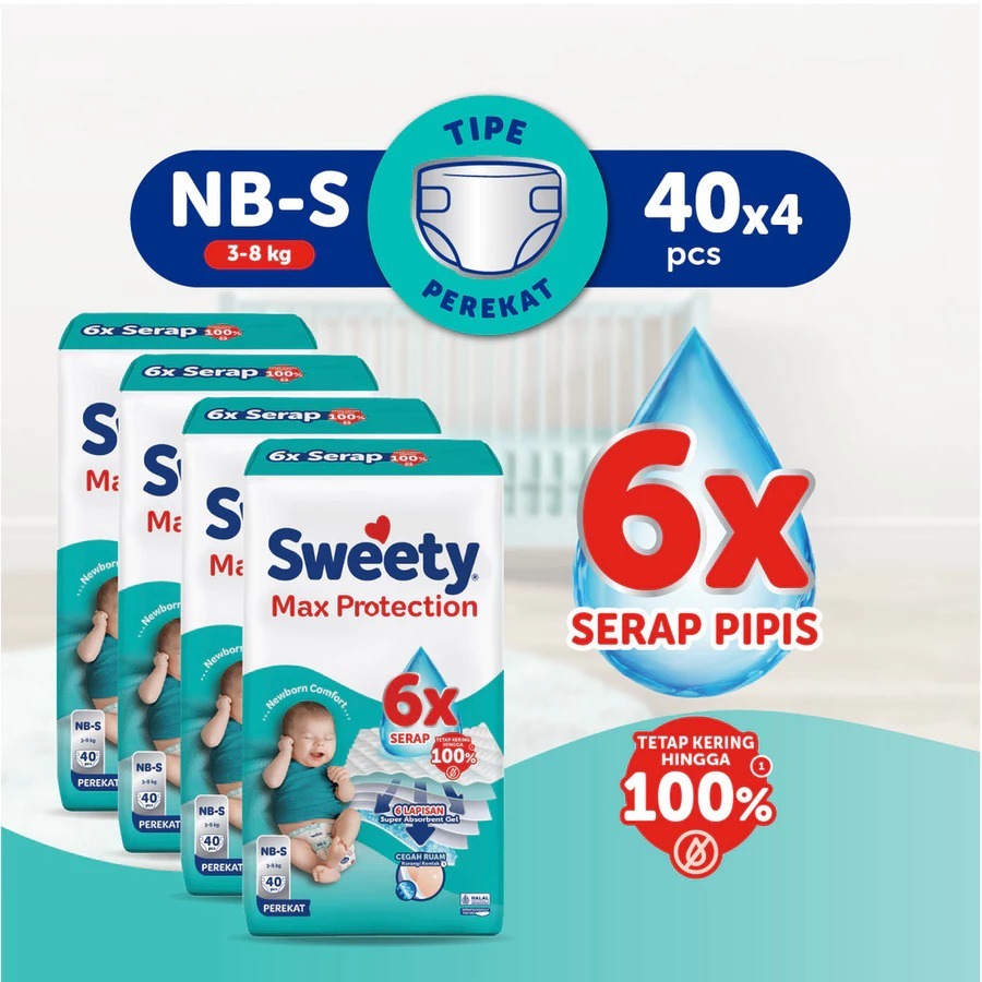 PAKET 4 BALL - SWETTY Silver NB-S 40 Max Protection / Bronze NB-S 44 Newborn NBS Pant Popok Perekat 