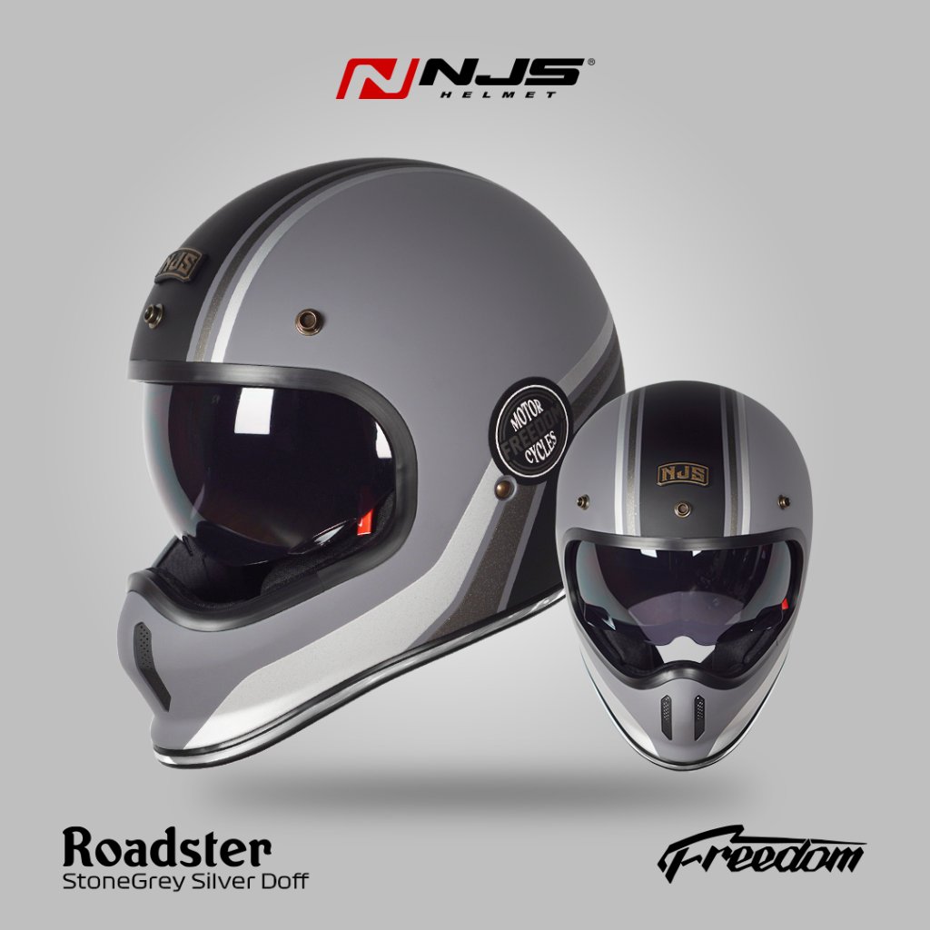 NJS Freedom Roadster - Helm Retro | NJS | NJS Retro | Retro Fullface | Helm NJS | NJS Kekinian | Fre