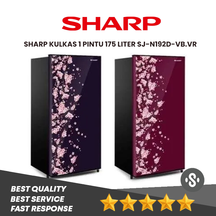 Sharp Kulkas 1 Pintu 175 Liter SJ-N192D-VB.VR / SJN 192 DVB / SJN192 Kirei III Sakura Series