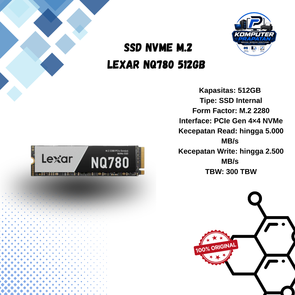 SSD NVME M.2 LEXAR NQ780 512GB