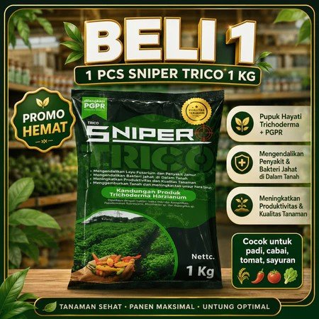Tricosniper 1KG Trichoderma Harzianum + PGPR – Biofungisida Tanaman Anti Fusarium Antraknosa