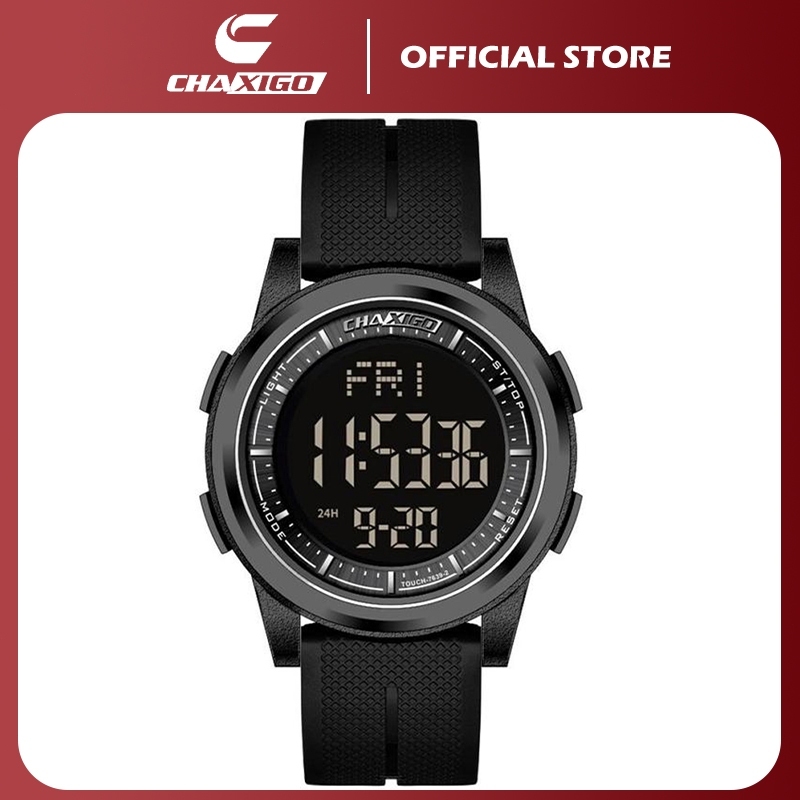 CHAXIGO Fashion Multifungsi Unisex Jam Tangan Pria Luar Ruangan Jam Alarm 5Bar Tahan Air Jam Tangan 