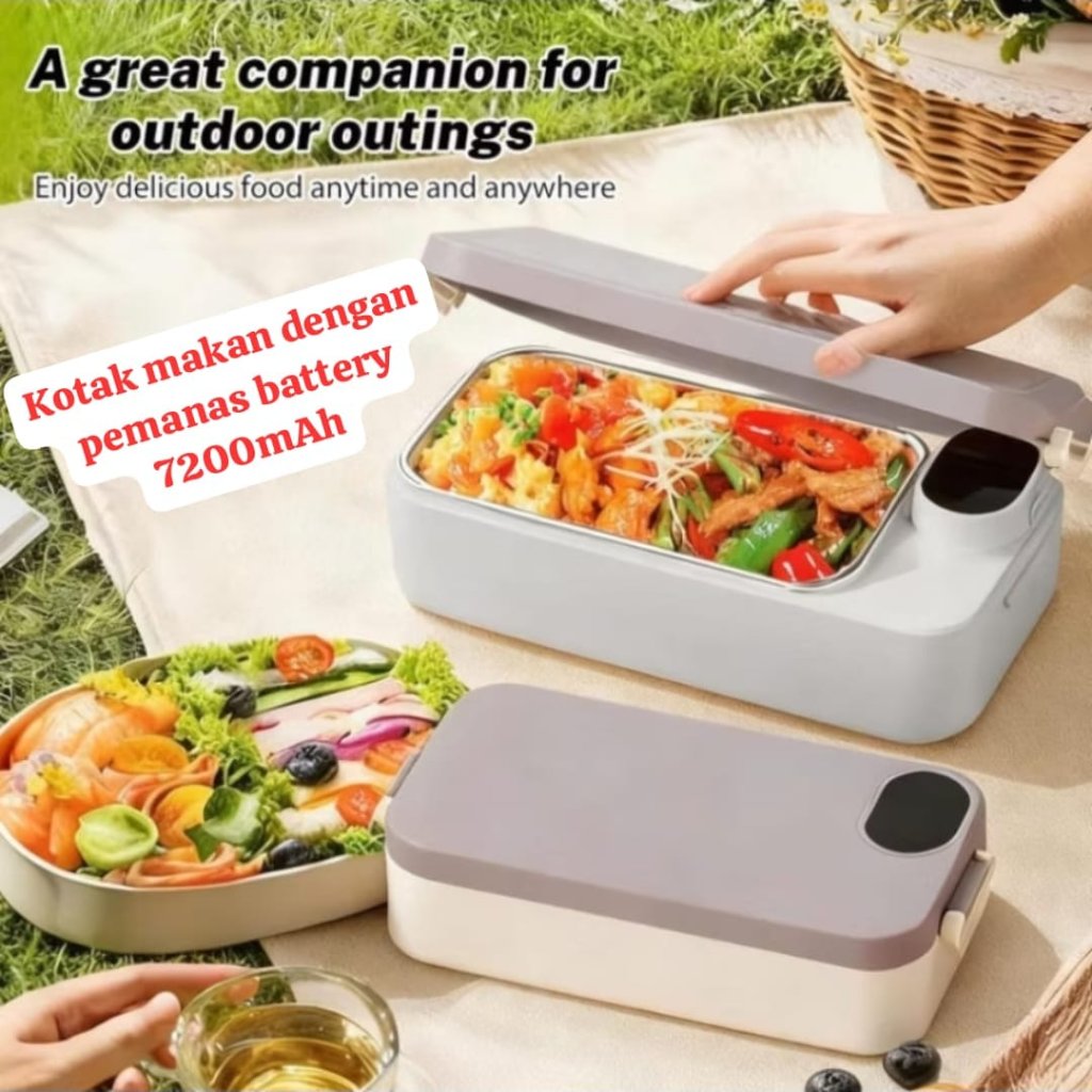 900ml kotak bekal elektrik steinless steel 304 Electric Lunch Box Adjustable Temperature Display, US