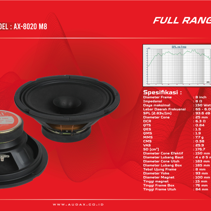 Speaker AUDAX AX 8020 M8 / AX8020M8  FULL RANGE
