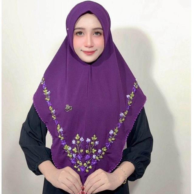 Jilbab instan BELVA bergo renda sulam softpad sabit by FO hijab