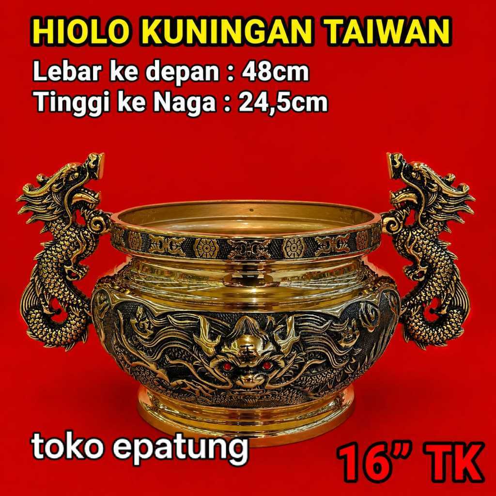 hiolo / hio lo - kuningan taiwan 16 inch - kuping Naga