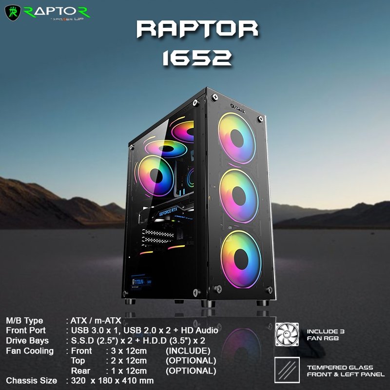 CASING PC RAPTOR 1652 (NO PSU)
