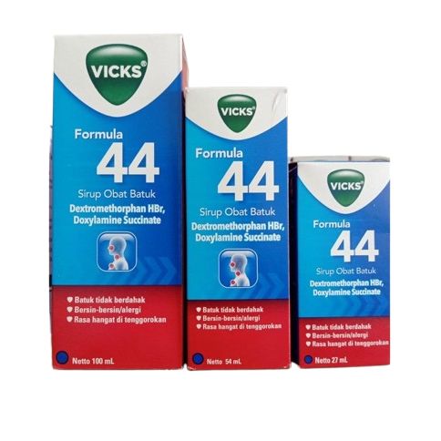 Vicks Formula 44 Sirup Obat Batuk Dewasa - Meredakan Batuk Kering & Bersin