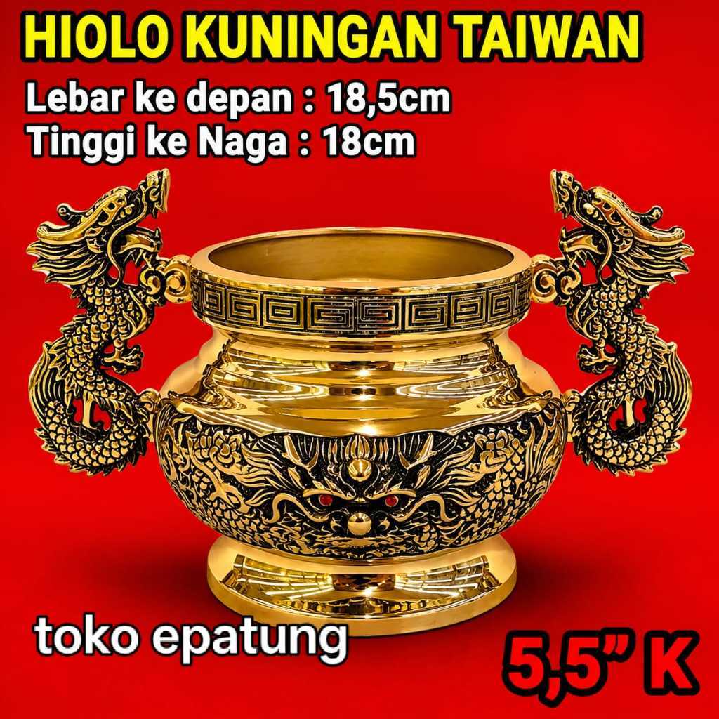 hio lo / hiolo - kuningan taiwan - naga - 5,5 inch - kuping Naga