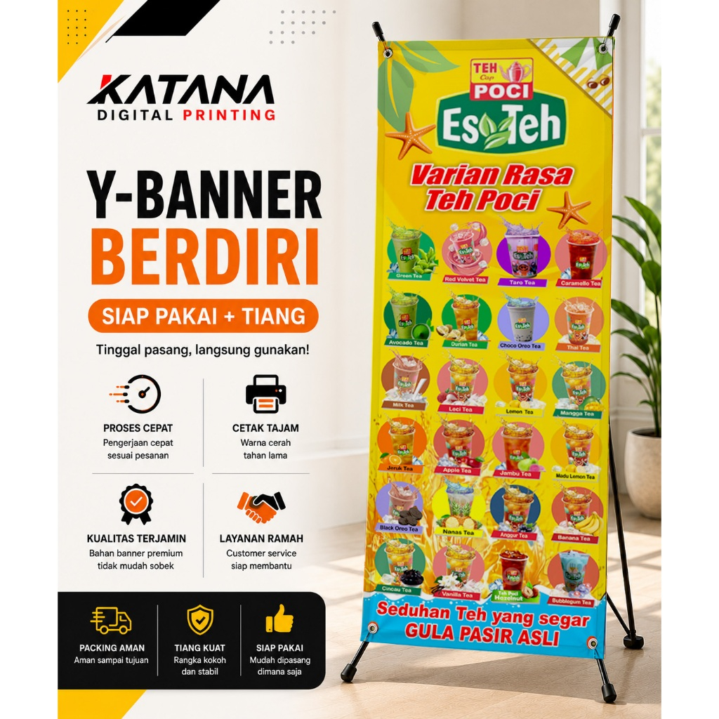 Banner Spanduk Es Teh Poci / Cetak Spanduk Banner Es Teh Poci Custom Free Desain