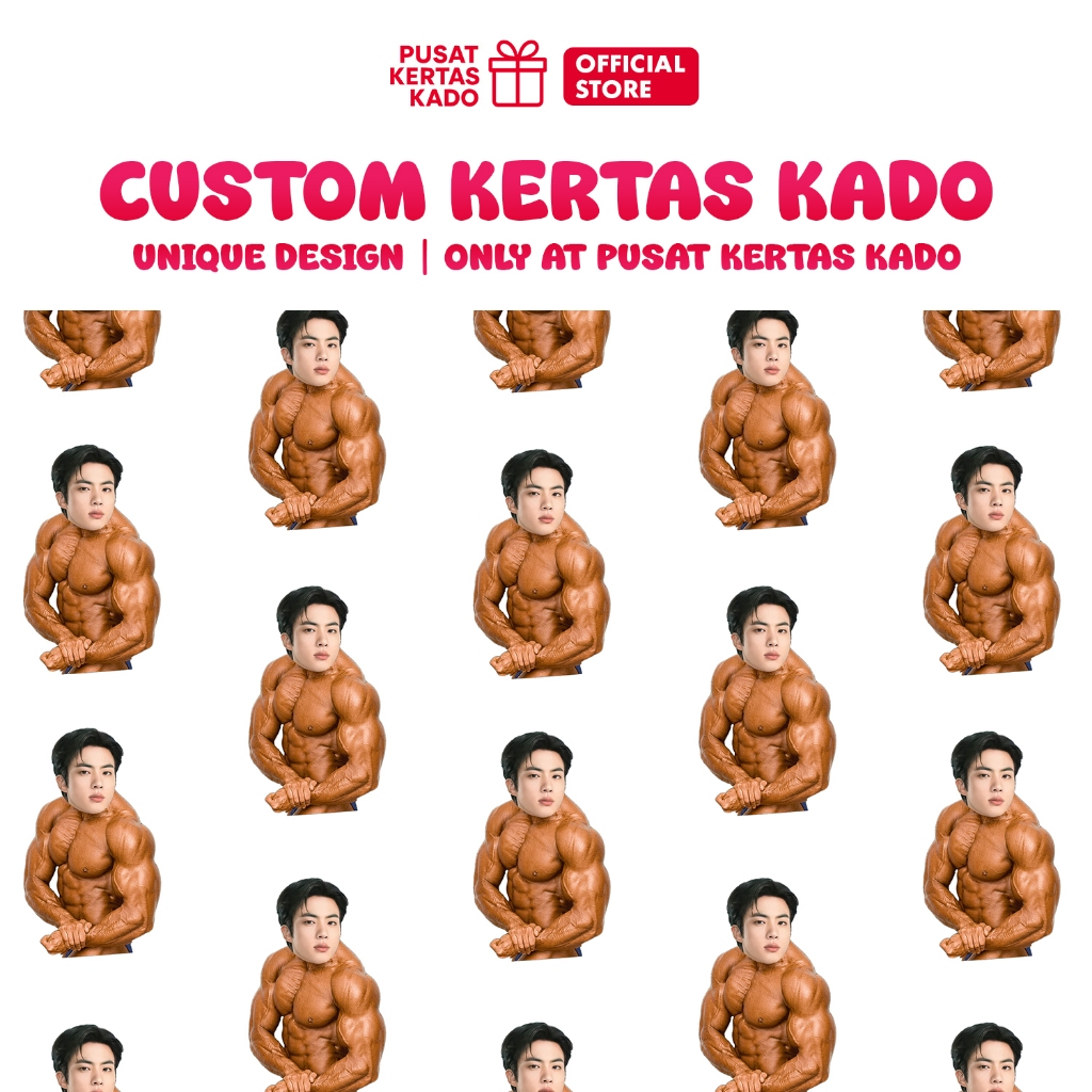 Kertas Kado Custom Wajah Ulang Tahun Unik - The Strong Clip