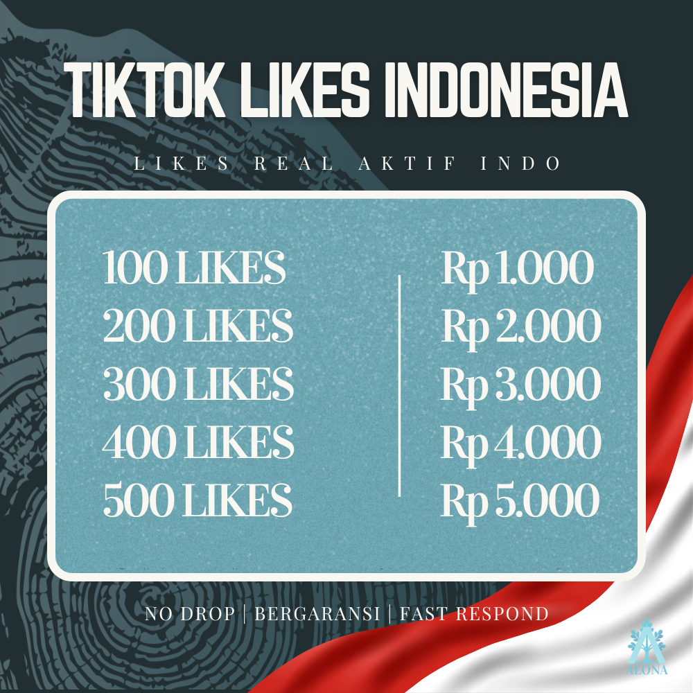 Likes TIKTOK Indonesia - Like Tiktok - HIGH QUALITY