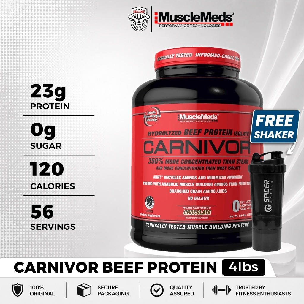 Musclemeds Carnivor Beef Protein Isolate 4lbs Whey Protein Susu Protein