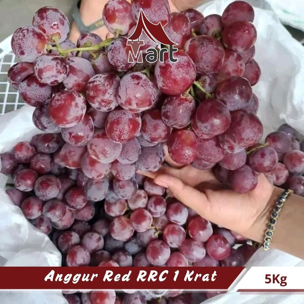 Buah Anggur Import Red RRC 1 Krat 5kg Fresh Premium - Glagah Mart
