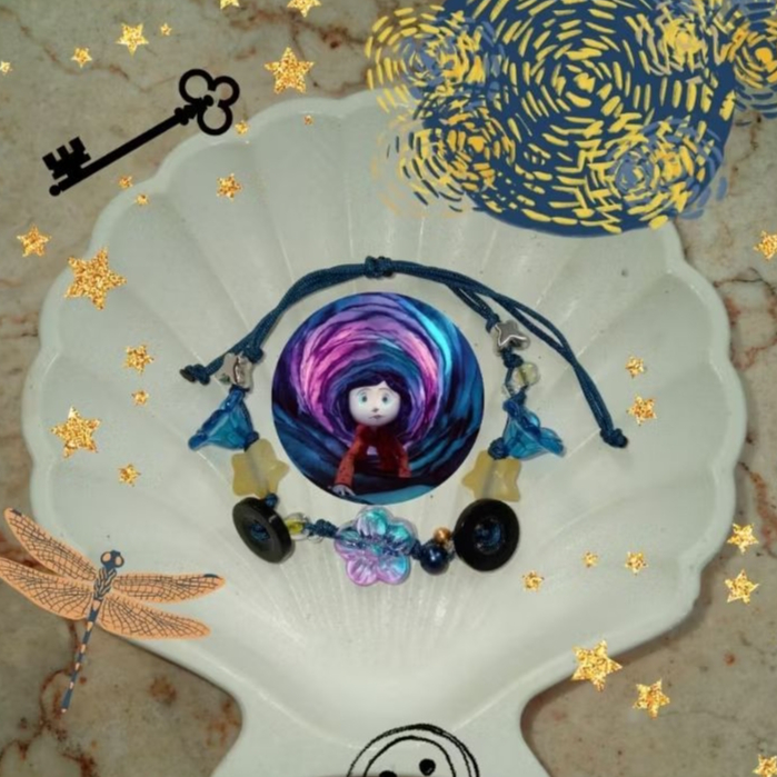 Button Bracelet/Coraline Inspired Bracelet/Gelang Kancing/Gelang Biru/Gelang Coraline/Gelang Cantik/