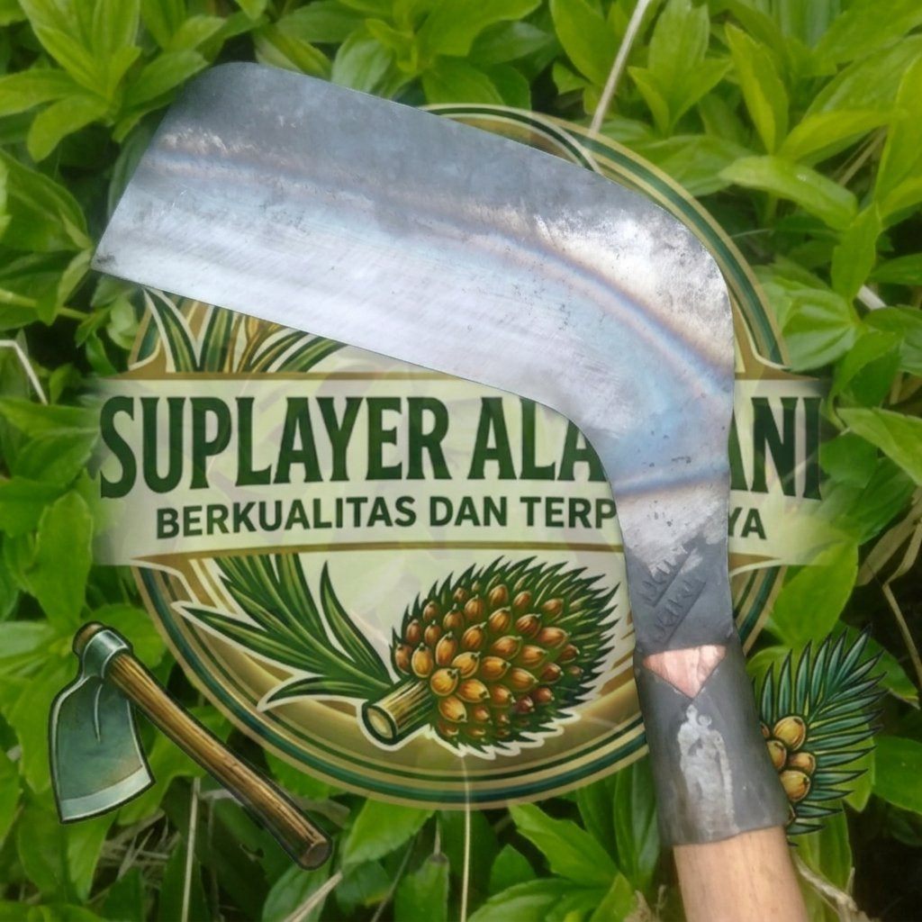 Parang Gobed Cangkul Miring Baja Per Tempa - Alat Berkebun & Potong Rumput Super TajamParang Cangkul
