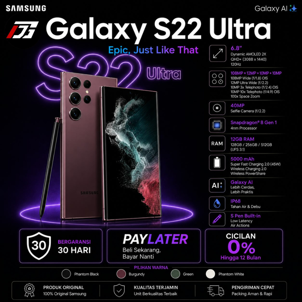 Samsung Galaxy S22 & S21 Ultra 5G 12/512GB 256GB 128GB | S22 + S21 FE Plus SEIN Second Original