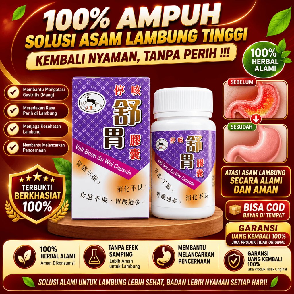 Vall Boon Su Wei Capsule Herbal Alam untuk Lambung Maag Pencernaan