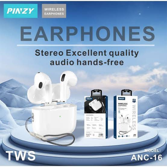 Tws earphone pinzy anc-16 super bass bluetooth conection