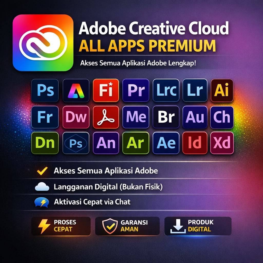 ORIGINAL Adobe Creative Cloud All Apps FIREFLY GARANSI