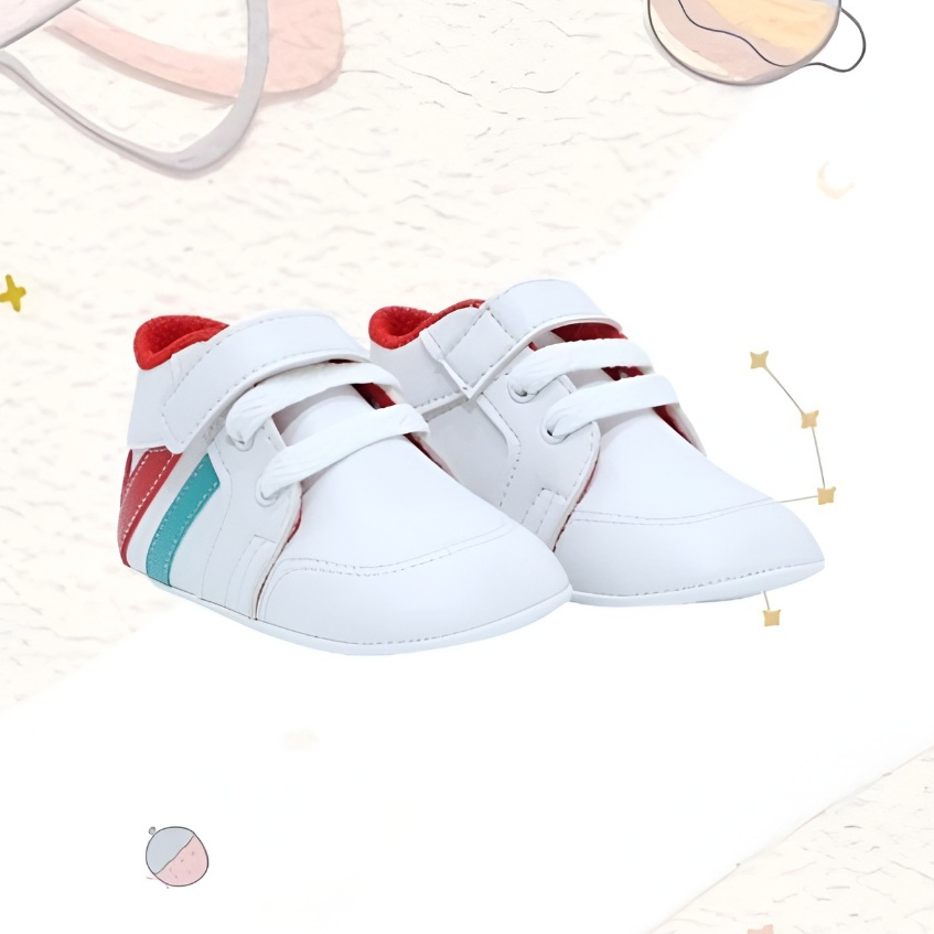 Me and Mon Sepatu Baby Shoes Messi Series Boy Red | Sepatu Bayi Casual | Alas Kaki | Bibiour Baby Sh