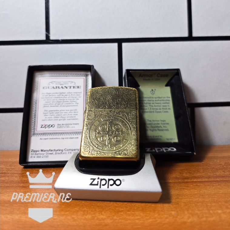 ZIPPO GOLD CONSTANTINE 5 SIDE ARMOR EDITION ORIGINAL WITH SEAL ORANGE