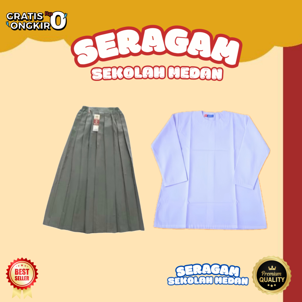 BAJU KURUNG PUTIH SMA SEKOLAH SETELAN KURUNG SMA PUTIH CEWEK SERAGAM SMA KURUNG PUTIH ABU ABU TETREK