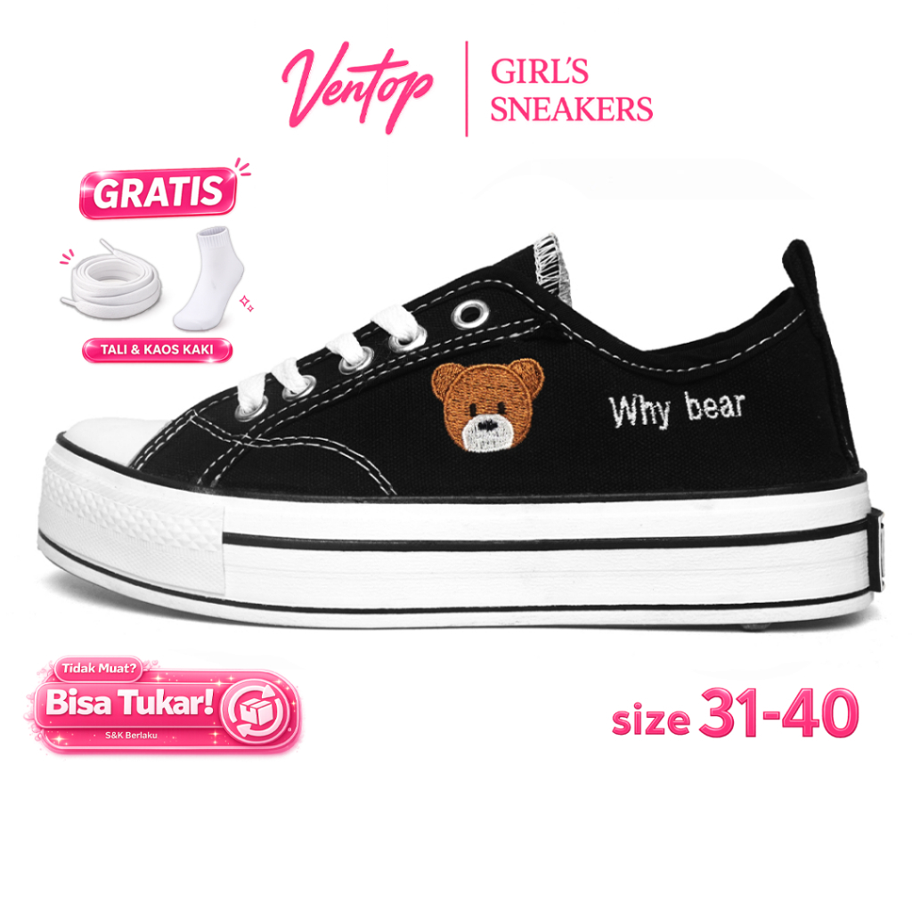 VENTOP Sepatu Sneakers wanita Why Bear Classic