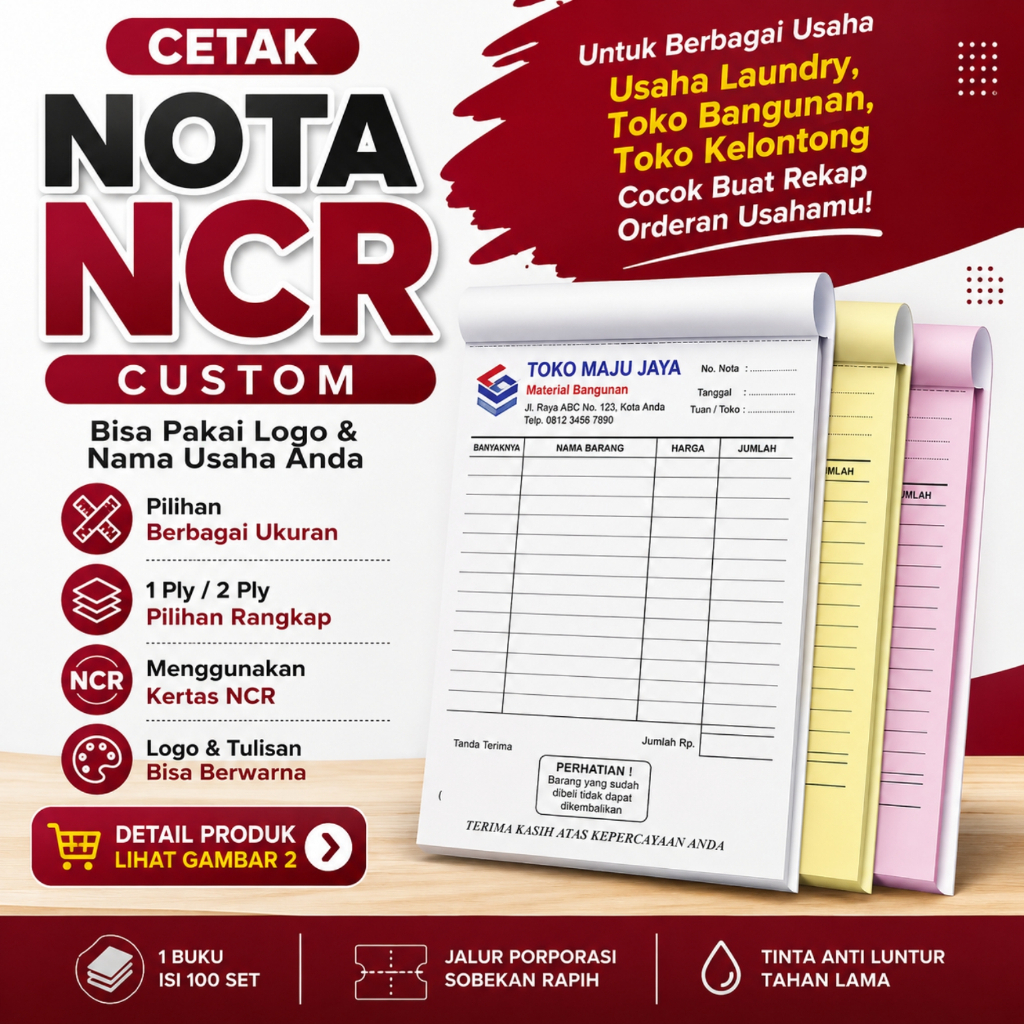 CETAK NOTA LAUNDRY / NOTA OLSHOP / NOTA BON / INVOICE CUSTOM
