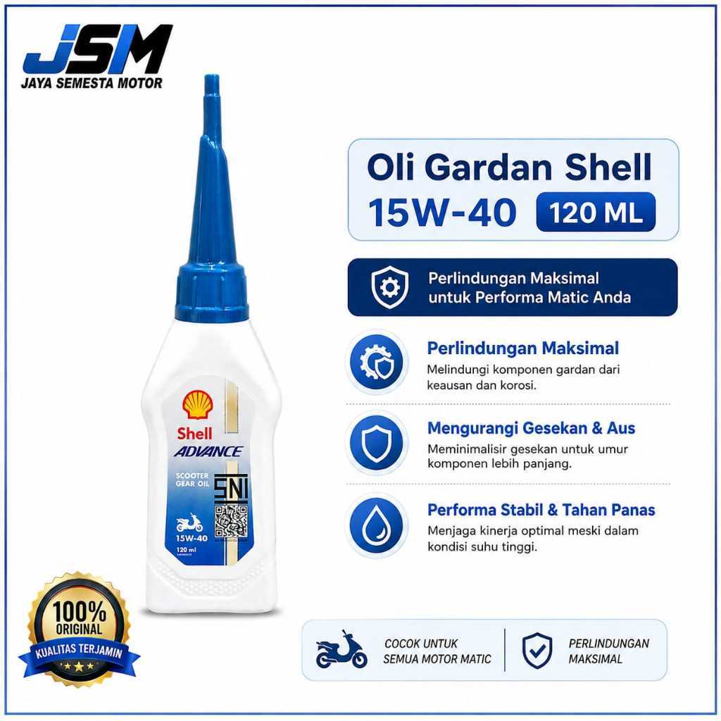 Oli Gardan Oli Gear Shell 120 ML Oli Gardan Motor Matic Original Shell