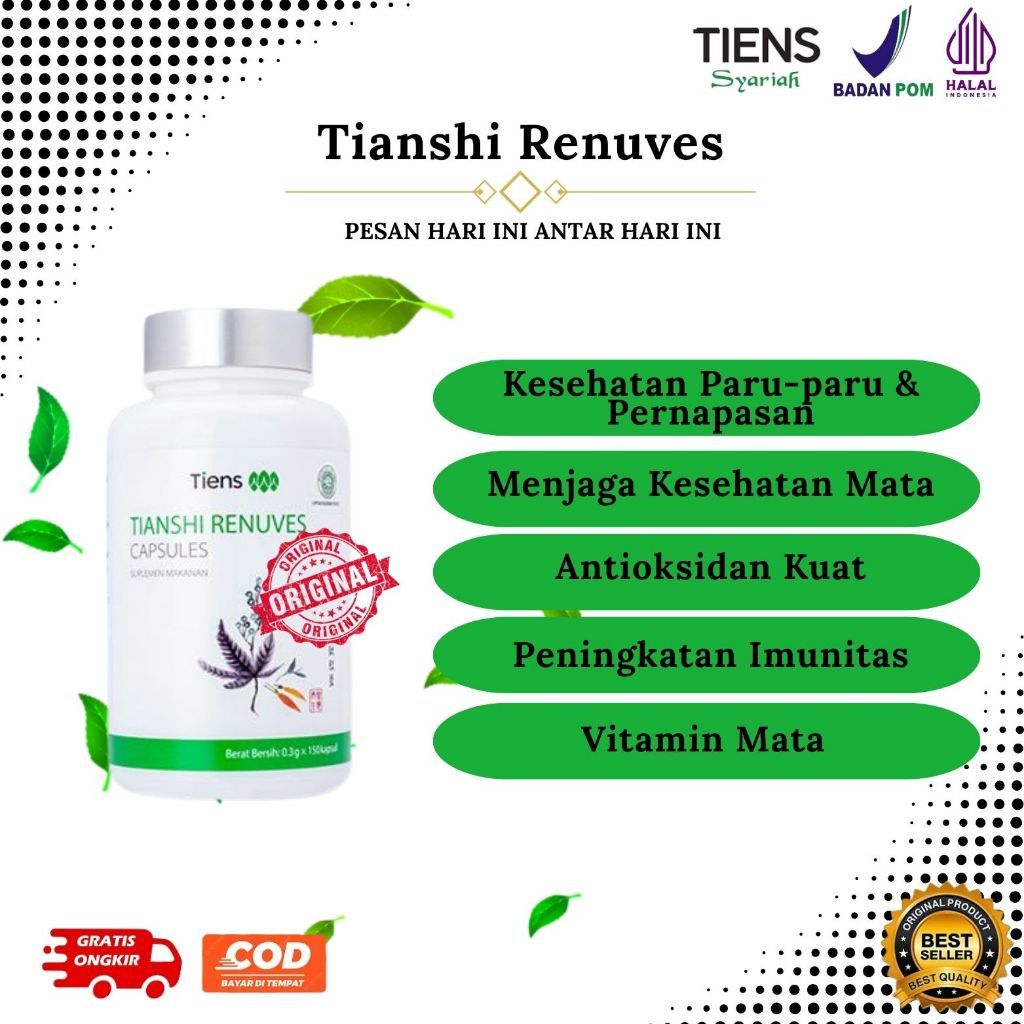 Suplemen Tiens Renuves Pembersih Paru - Paru & Vitamin Mata