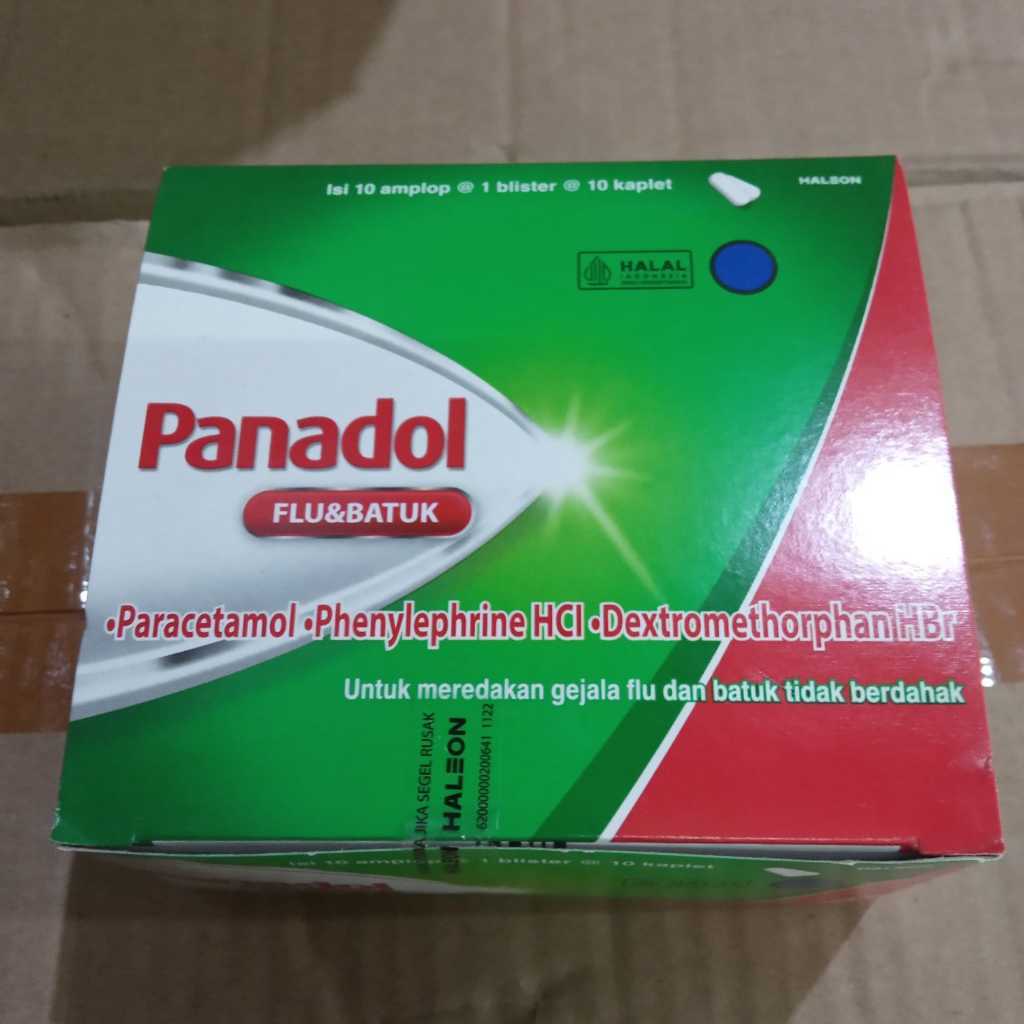 1 Box Panadol HIJAU Flu & Batuk Isi 10 Blister @10 Tablet