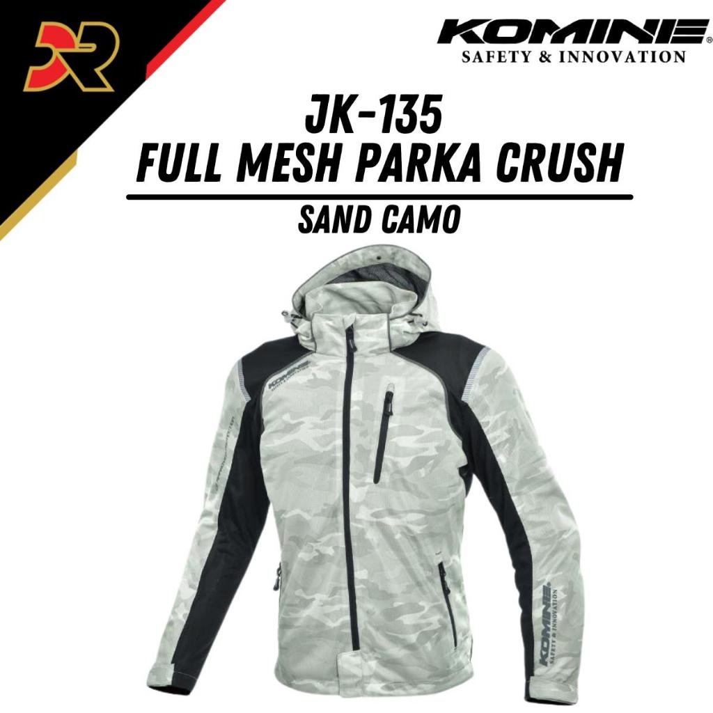 Jaket Komine JK-135 Full Mesh Parka Crush Sand Camo Jacket Touring Komine Jacket