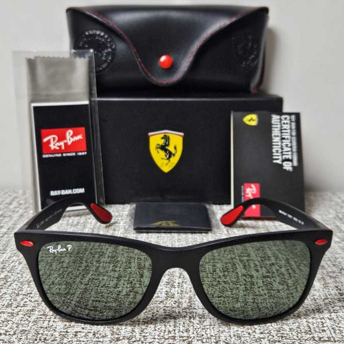 Kacamata RayBan Liteforce Ferrari RB4195M 52 20 Polarized F602/71 Black Matte Original