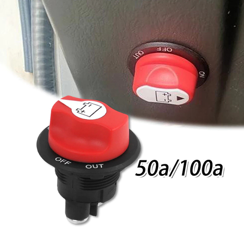 50A 100A Battery Cut Off Switch Saklar Pemutus Aki Mobil Motor Isolator Baterai
