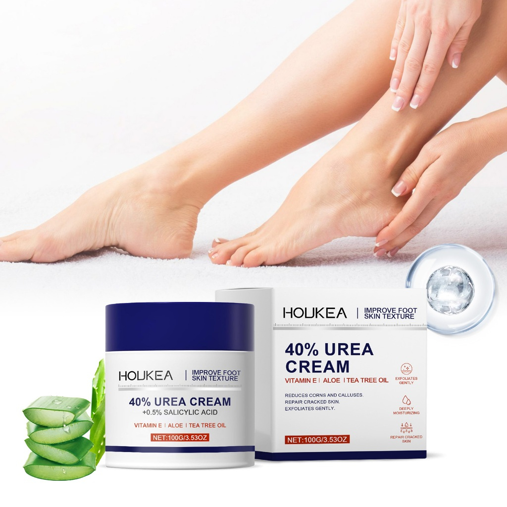 Houkea 40% Urea Cream 100g Obat Kaki Pecah Dan Kering Foot Pelembap Kaki Kering dan Pecah-pecah Dan 