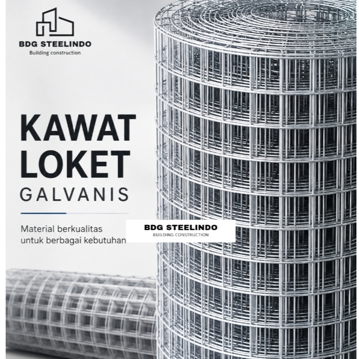 Wiremesh roll 50x15 x 1.6mm x 1m x 30m / Kawat Loket Galvanis 5x1.5