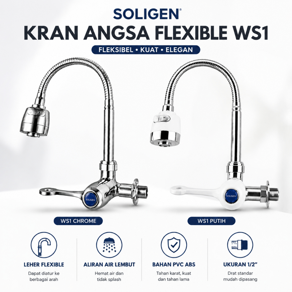 Kran Angsa Flexible Soligen WS1 (New Soligen) – Kran Fleksibel Sink / Dapur