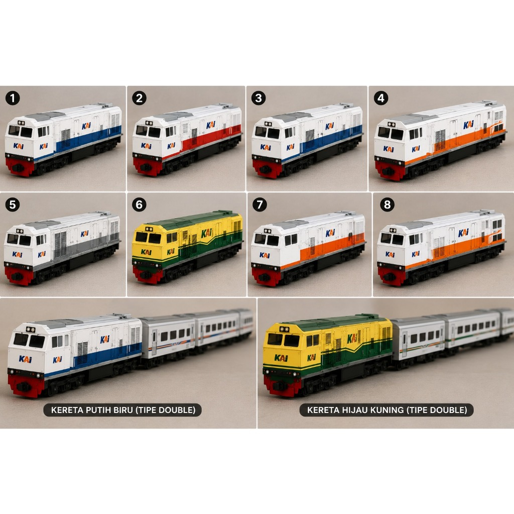 Papercraft Kereta Api Indonesia 3D Model Kertas Lokomotif dan Gerbong Miniatur Kereta KAI DIY Koleks