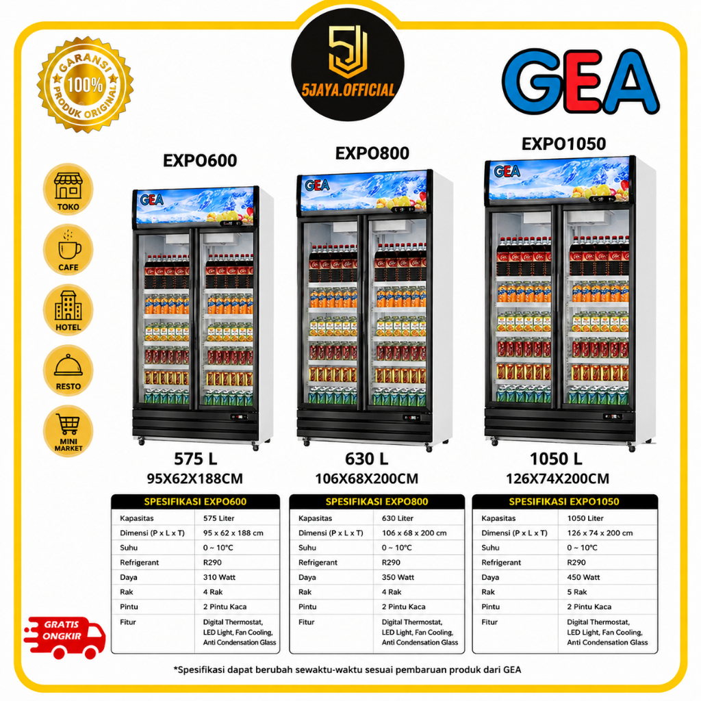 Showcase GEA 2 Pintu - EXPO600/EXPO800/EXPO1050