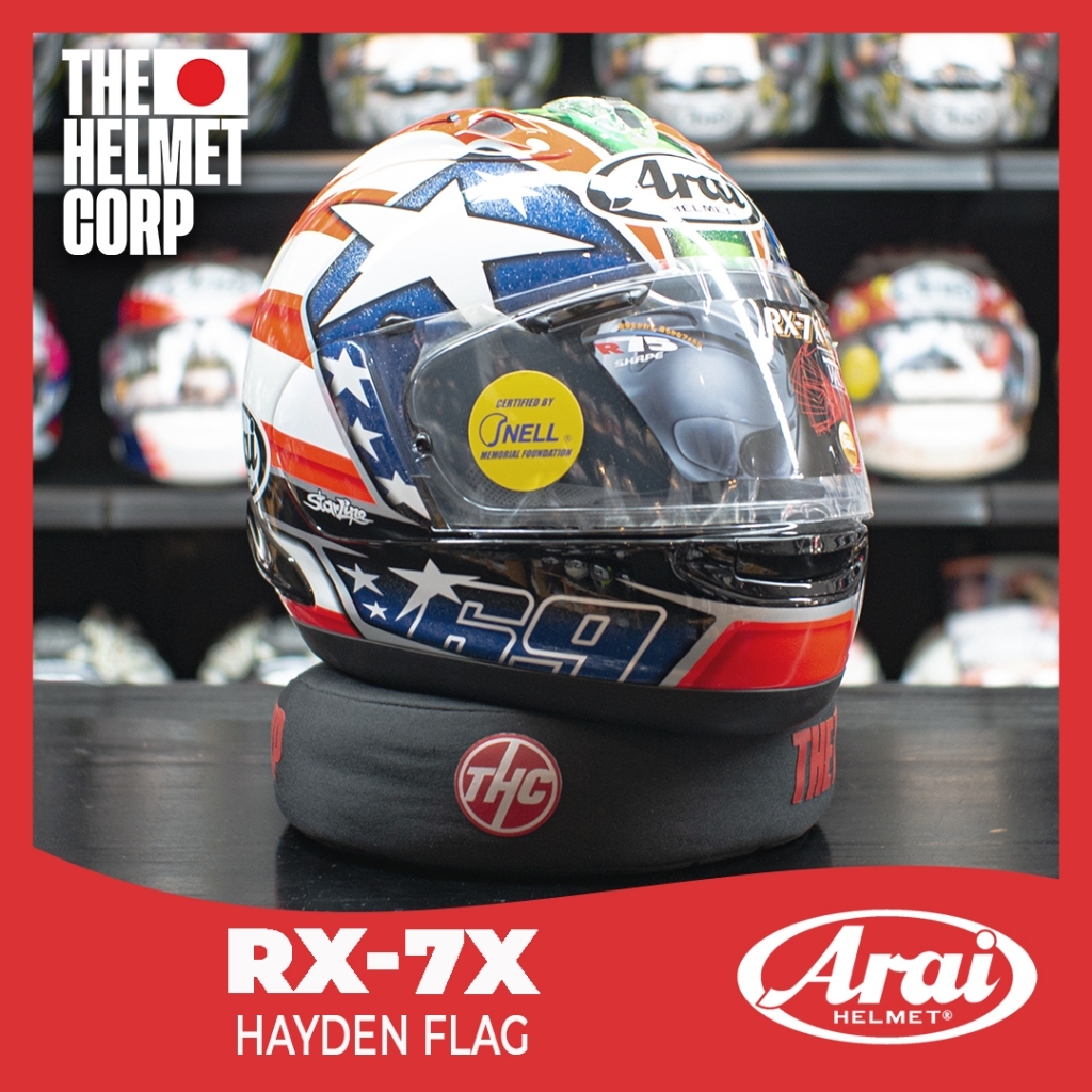 HELM ARAI RX7X HAYDEN FLAG FULL FACE HELMET RIDING HELMET ORIGINAL