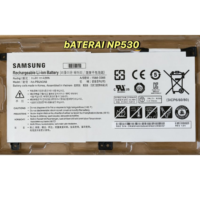 BATERAI SAMSUNG NP530U3 NP530U3C NP530U3B AA-PBYN4AB ORIGINAL