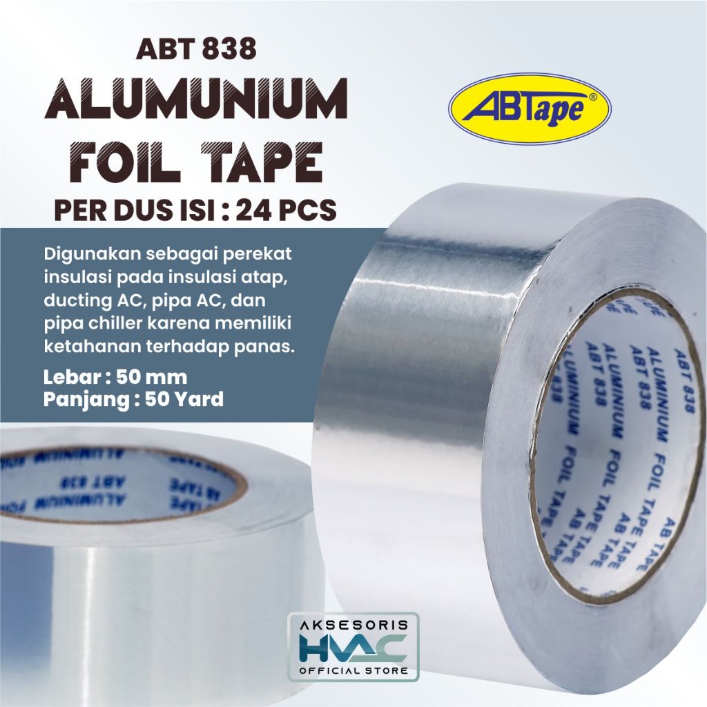 Alumunium Foil Tape Merek AB Tape 838 Material Alumunium Foil Dus