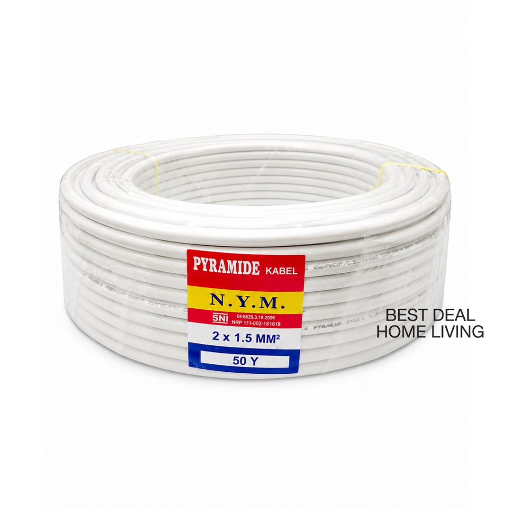 Kabel Listrik NYM Pyramide 2 x 1.5mm 50 Yard SNI